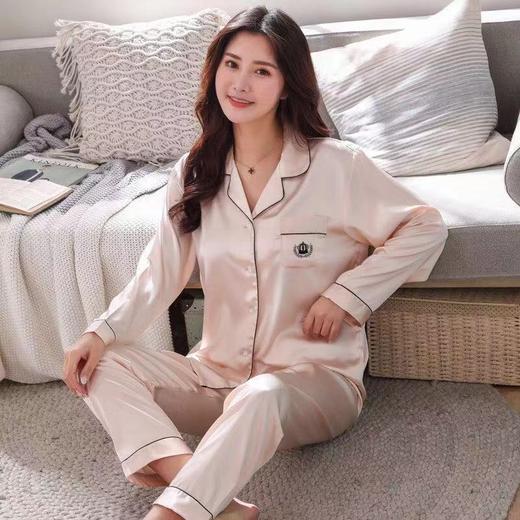 情侣睡衣 男女士女夏春季长袖套装家居服 商品图6