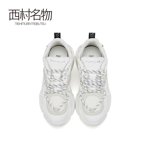 西村名物2020春季新品复古网面拼接厚底舒适老爹鞋女X20AM16891 商品图3