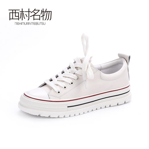西村名物2020春季新品简约经典厚底休闲板鞋小白鞋女-X20AM16901 商品图3