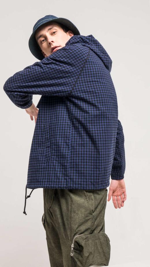 DEC B95226138新品格子梭织时尚宽松潮牌卫衣外套帽衫 商品图3