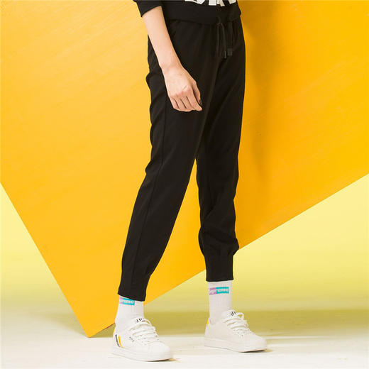 【线下同款 脚口收口设计 字母印花】赛琪20上新冰爽顺滑针织弹力长裤女 200076 商品图5