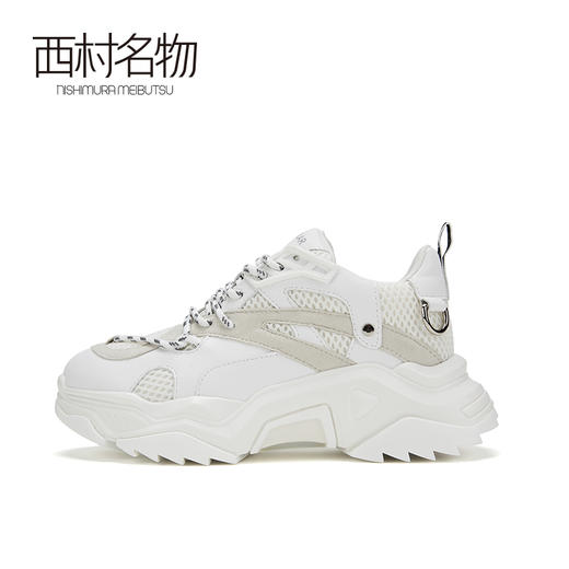 西村名物2020春季新品复古网面拼接厚底舒适老爹鞋女X20AM16891 商品图2