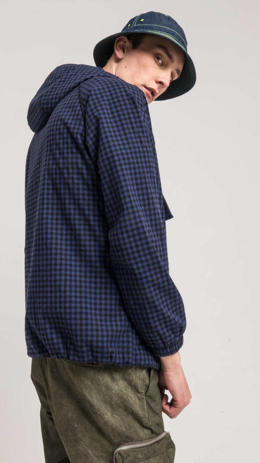 DEC B95226138新品格子梭织时尚宽松潮牌卫衣外套帽衫 商品图1