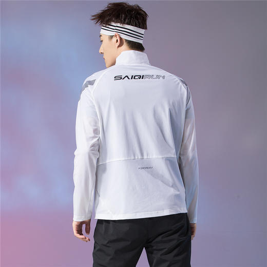 【线下同款】赛琪跑步系列针织弹力跑到线条印花单层透气风衣男款 210073 商品图4