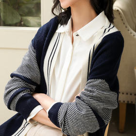 秋装女开衫中长款宽松针织衫打底毛衣休闲外套搭慵懒风女上衣