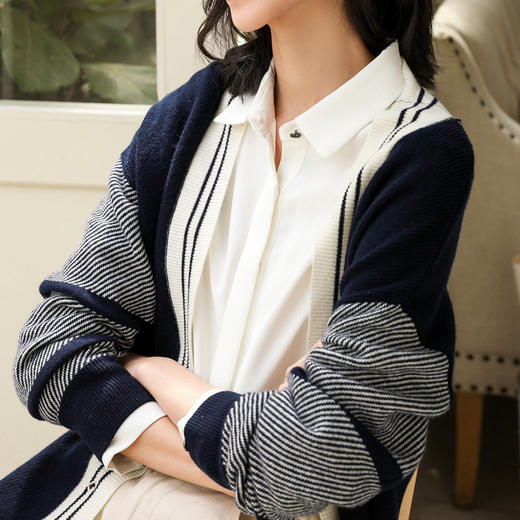 秋装女开衫中长款宽松针织衫打底毛衣休闲外套搭慵懒风女上衣 商品图0