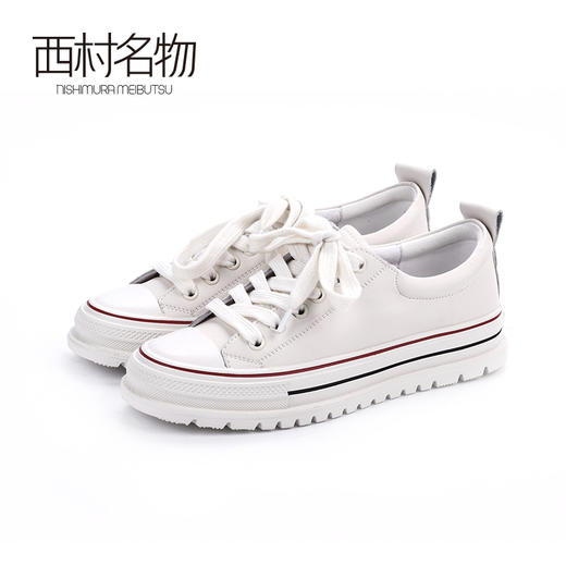 西村名物2020春季新品简约经典厚底休闲板鞋小白鞋女-X20AM16901 商品图0