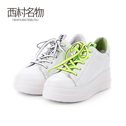 西村名物2020春季新品潮流街头荧光绿厚底小白鞋女-X20AM16521 商品图0