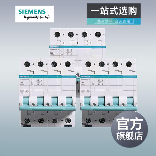 西门子绿色断路器4P16~32A总开关 一站式选购 商品图0