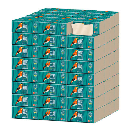 竹态压花抽纸雅致黄4层加厚80抽20包印花纸巾家用实惠装整箱大号 商品图2