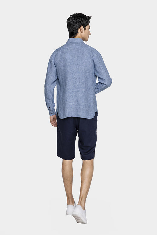 callisto蓝色全亚麻衬衫 SPSTL061BL 商品图1