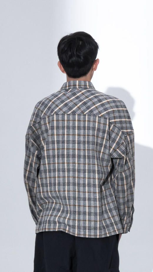 DEC P95092515新款潮流时尚格子多袋上衣百搭基础款衬衫 商品图2