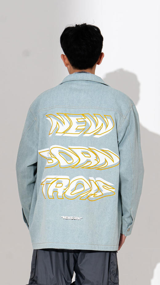 DEC B95237581 字母印花潮牌男装牛仔夹克 商品图0