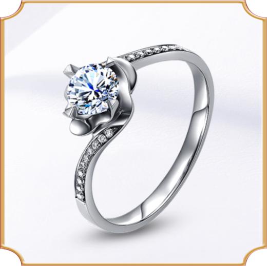 埃菲尔印记婚戒钻戒女戒18K白金钻石戒指求婚结婚绽放爱Ⅳ 商品图1