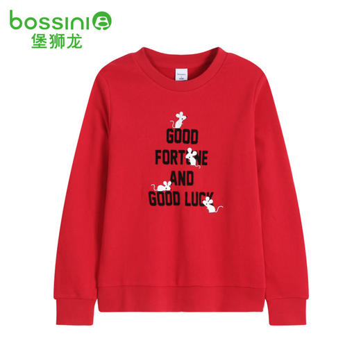 堡狮龙19秋季新款植绒字母老鼠印花长袖女士卫衣520324050 商品图1