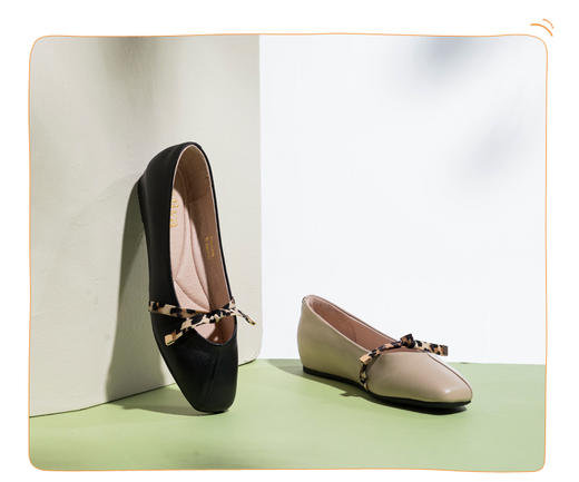 商场同款 |safiya索菲娅豹纹条浅口鞋平底鞋玛丽珍2019春秋单鞋SF93111005 商品图2