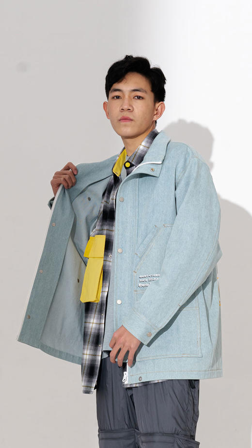 DEC B95237581 字母印花潮牌男装牛仔夹克 商品图3