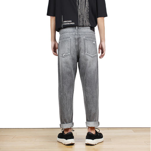 NINE WAY 011N04 2020春季新品合体直筒灰色牛仔裤 商品图2