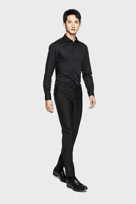 callisto黑色棉混纺衬衫SPSTL092BK 商品图1