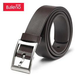 Baleno班尼路 新款皮带男牛皮针扣男士腰带商务休闲裤带