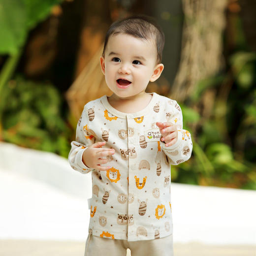 棉果果春秋款新疆彩棉男童纯棉汗布长袖上衣+裤子对开套装M101304120008 商品图1