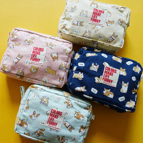 HUJI祤集Motley收纳包插画baby柯基