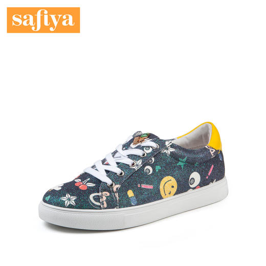 商场同款 | Safiya X emoji合作款休闲系带圆头平底低跟板鞋SF81112152 商品图2
