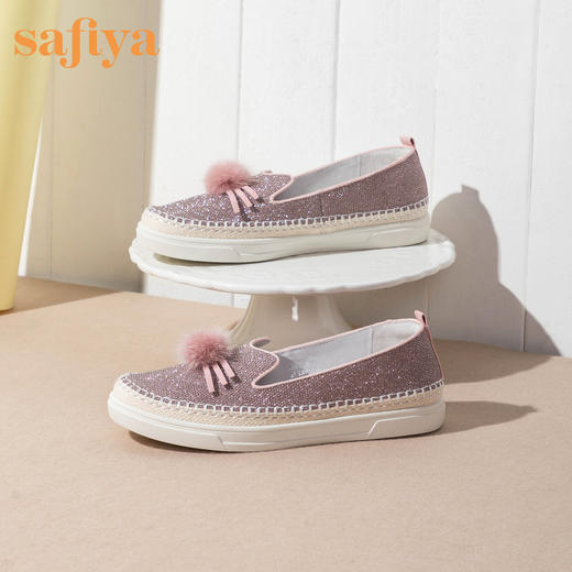 商场同款 | Safiya/索菲娅女鞋春秋圆头平底鞋女乐福渔夫单鞋SF93112159 商品图3