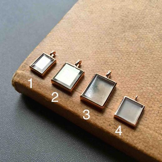 玻璃种翡翠平安无事牌18k玫瑰金镶嵌 商品图1