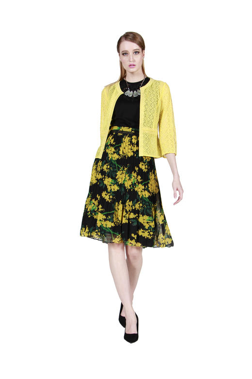 【伯妮斯茵】173B012--黄色半裙--萨珊捶揲--《宁静之美》 商品图0