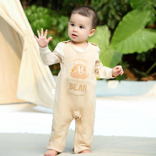 棉果果春秋季新疆彩棉纯棉背带裤M101204120013 商品图1