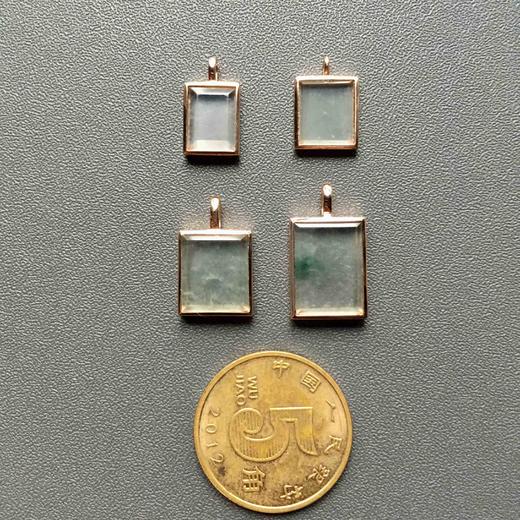 玻璃种翡翠平安无事牌18k玫瑰金镶嵌 商品图3