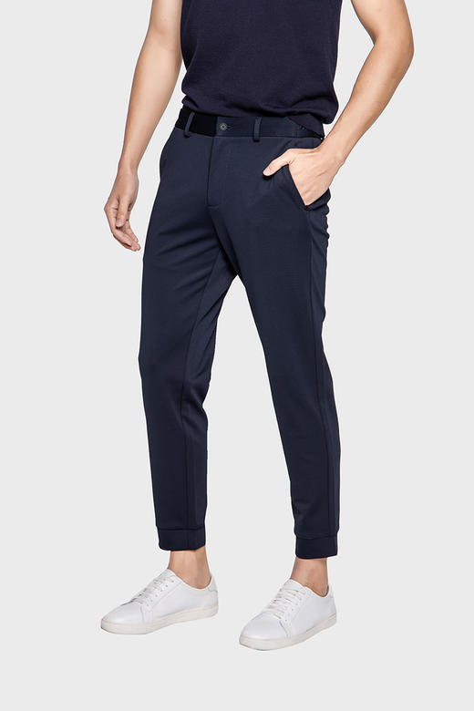 callisto海军蓝收脚口休闲裤 SPCPW091NA 商品图1