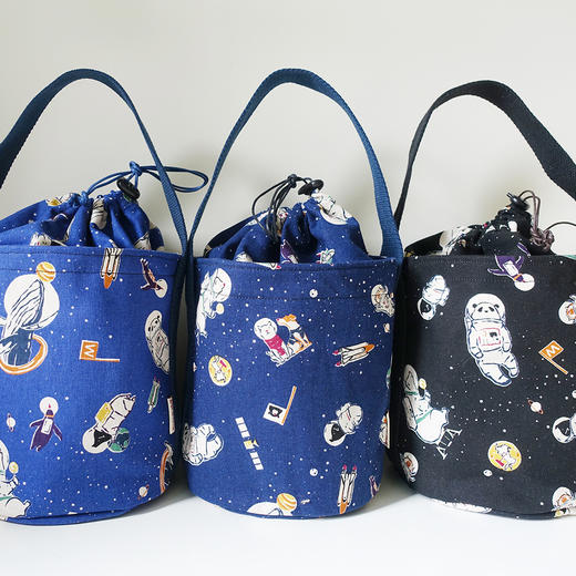 HUGOJIRO圆桶手提包插画动物宇航员 商品图0