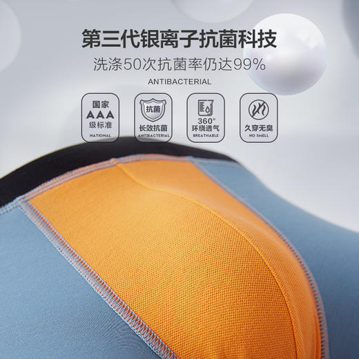 【礼盒3条装】柒牌男士3条礼盒装内裤男棉裆莫代尔平角裤抗菌超薄无痕四角裤衩	118F70070 商品图4