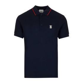 【二】BURBERRY 巴宝莉 男士棉质TB专属标识图案刺绣短袖 POLO衫 藏蓝色 8017007 A1222
