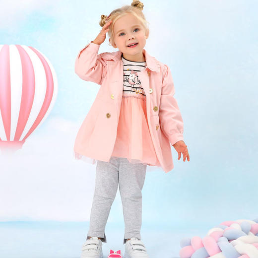 棉果果春秋季女童长袖风衣外套纯棉内里M122130320139 商品图0