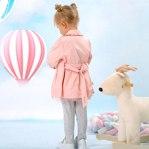 棉果果春秋季女童长袖风衣外套纯棉内里M122130320139 商品图3