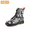 【春节不打烊】Safiya X emoji合作款休闲时尚中跟圆头马丁靴短靴女靴SF81116004 商品缩略图2