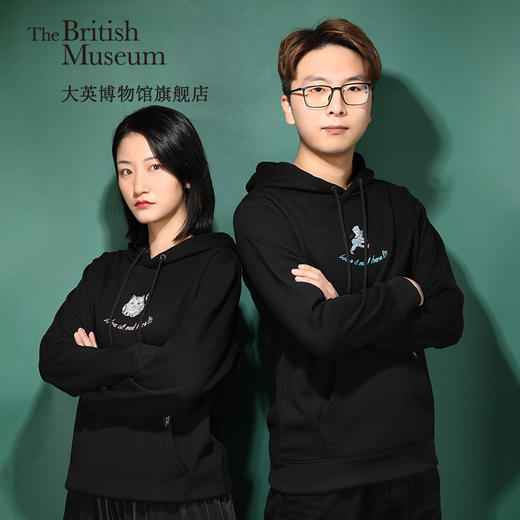 男女时尚连帽潮流卫衣 大英博物馆官方爱丽丝漫游奇境系列加绒卫衣男女通款潮 商品图0