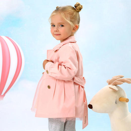 棉果果春秋季女童长袖风衣外套纯棉内里M122130320139 商品图1