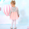 棉果果春秋季女童纯棉网纱条纹连衣裙M122700420140 商品缩略图6