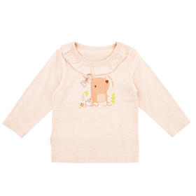 棉果果春秋季新疆彩棉纯棉飞边套头T恤M121140120011