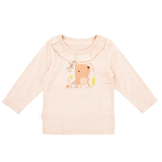 棉果果春秋季新疆彩棉纯棉飞边套头T恤M121140120011 商品图0