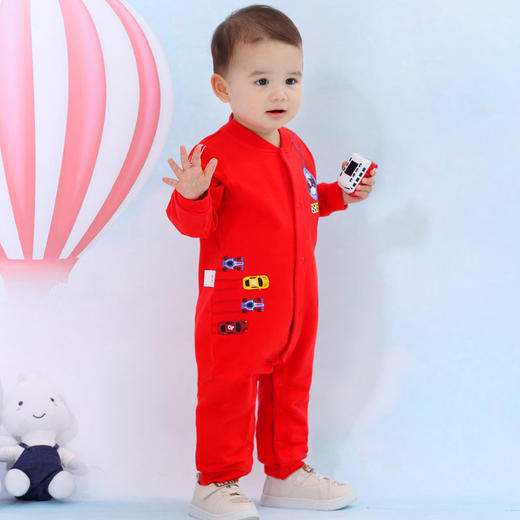 棉果果春秋季男童对开连体衣连身衣哈衣M112722220095 商品图0