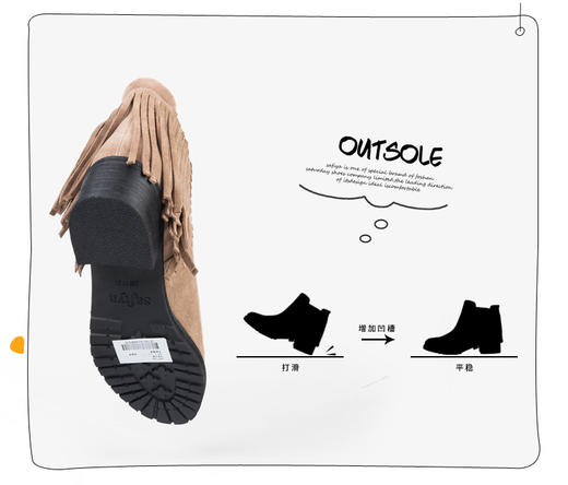 Safiya索菲娅冬季牛反绒粗跟流苏短靴女靴子SF84116169 商品图4