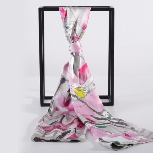 吴冠中艺术丝巾《映日》长巾  桑蚕丝 商品图0