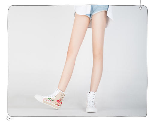 商场同款 |Safiya/索菲娅春秋季系带甜美平底刺绣高帮鞋SF81116102 商品图2