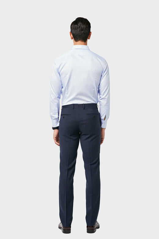 callisto浅蓝色织格纹小方领衬衫 SNSTL036BL 商品图2