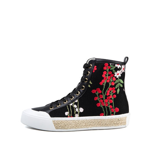 商场同款 |Safiya/索菲娅春秋季系带甜美平底刺绣高帮鞋SF81116102 商品图3